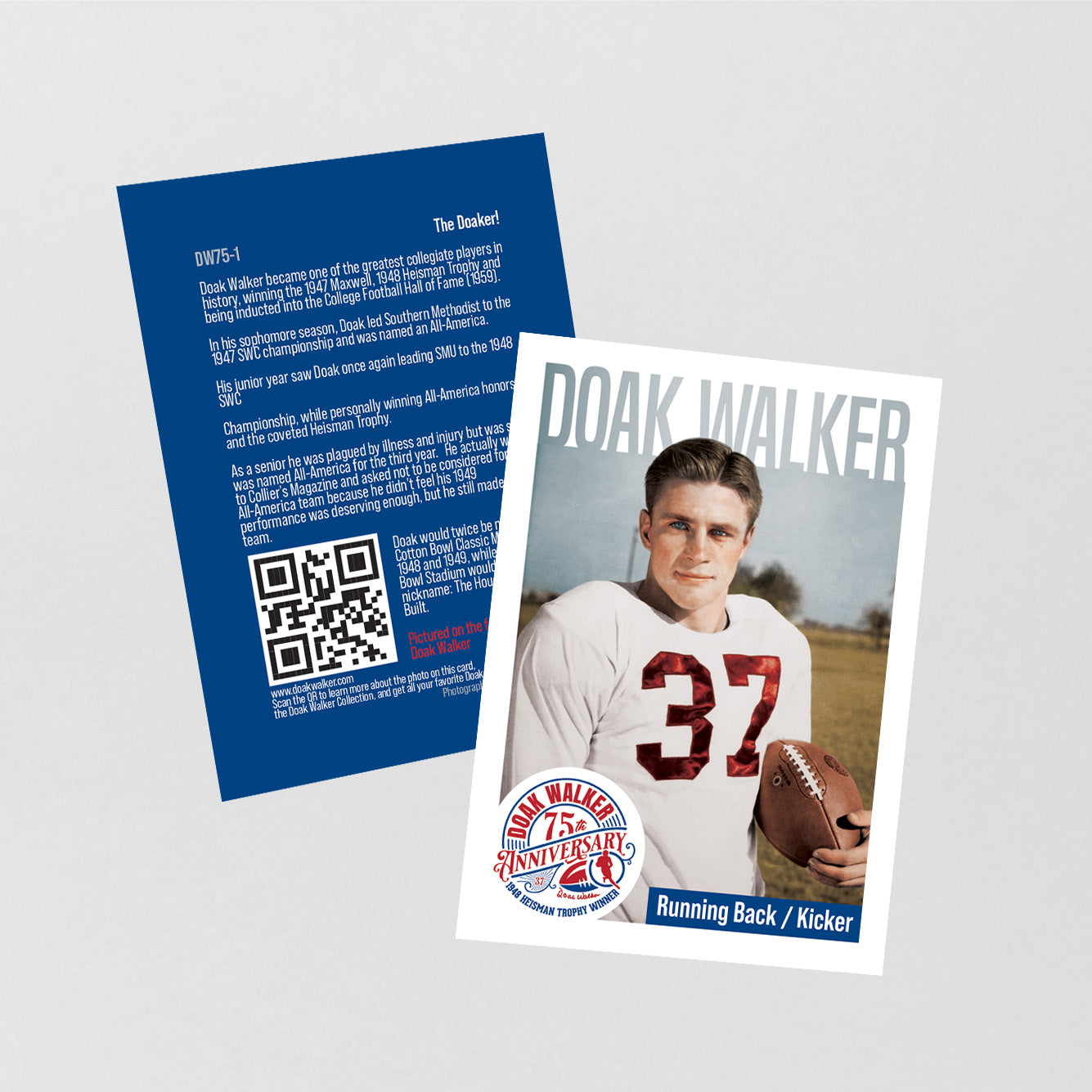 5x Doak Walker 75th Anniversary Trading Cards