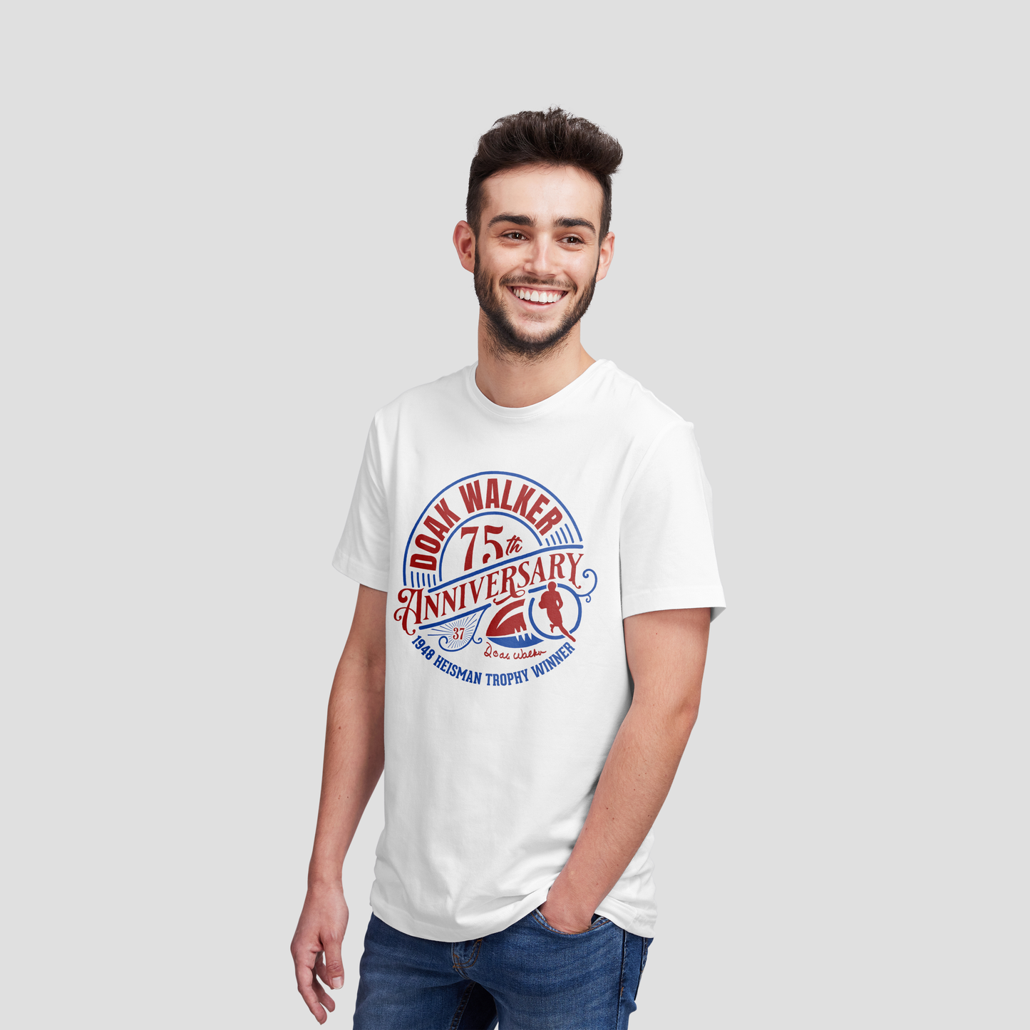 White Doak Walker 75th Anniversary T-Shirt
