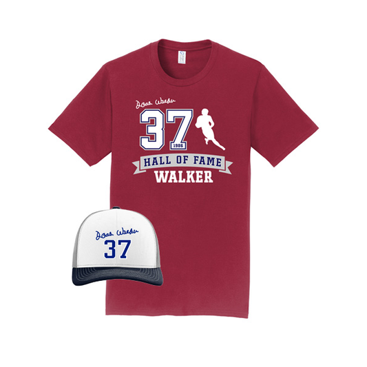 Cardinal Red 37 Hall of Fame T-Shirt + Signature White Front Hat