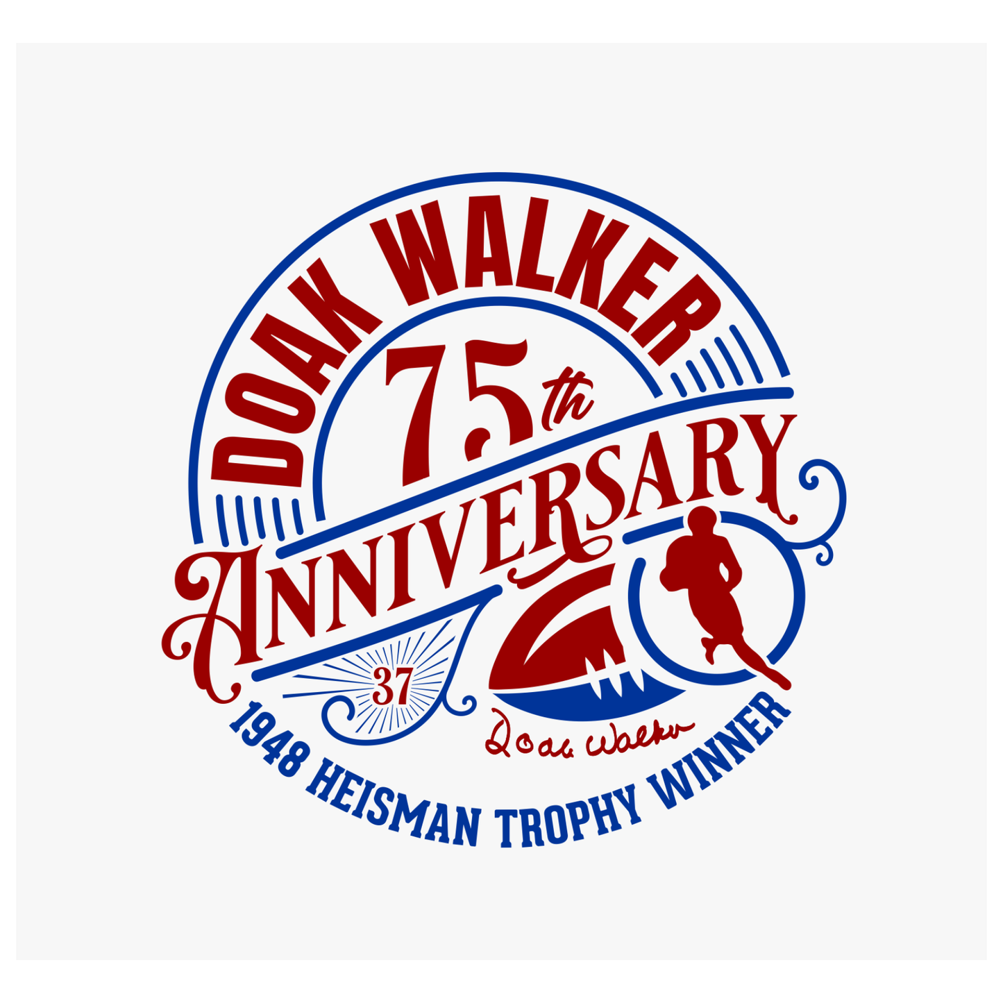 White Doak Walker 75th Anniversary T-Shirt