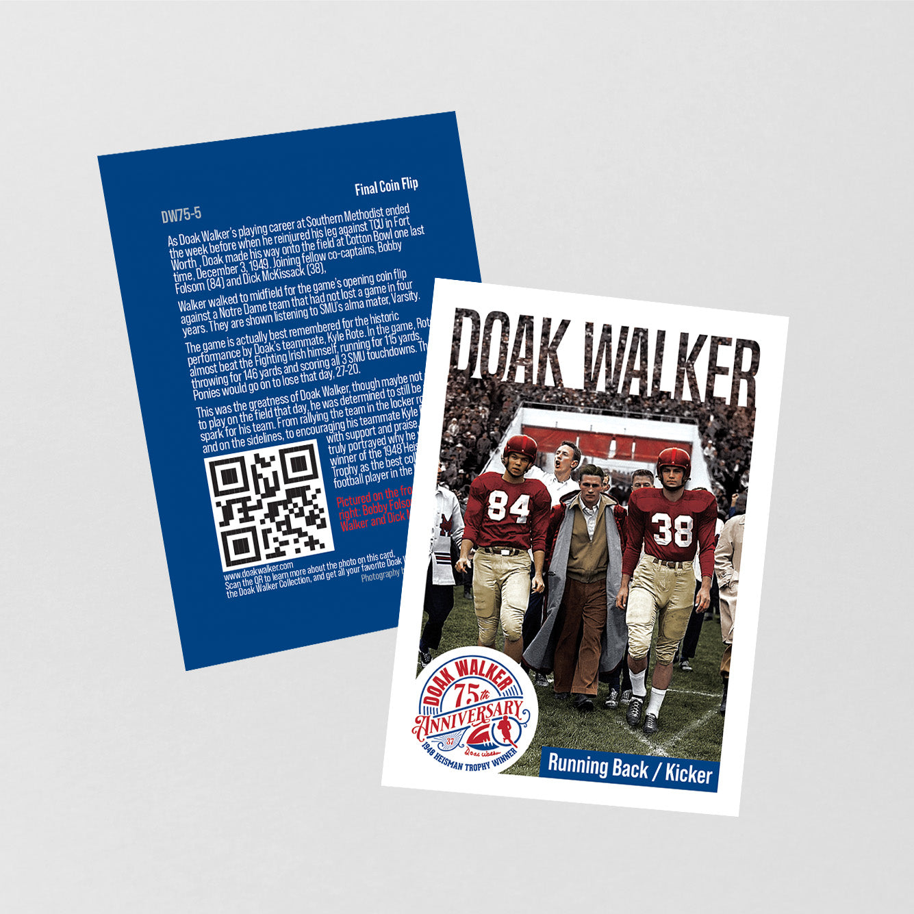 5x Doak Walker 75th Anniversary Trading Cards