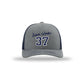 Deep Navy Blue 37 Signature T-Shirt + Signature Gray Front Hat