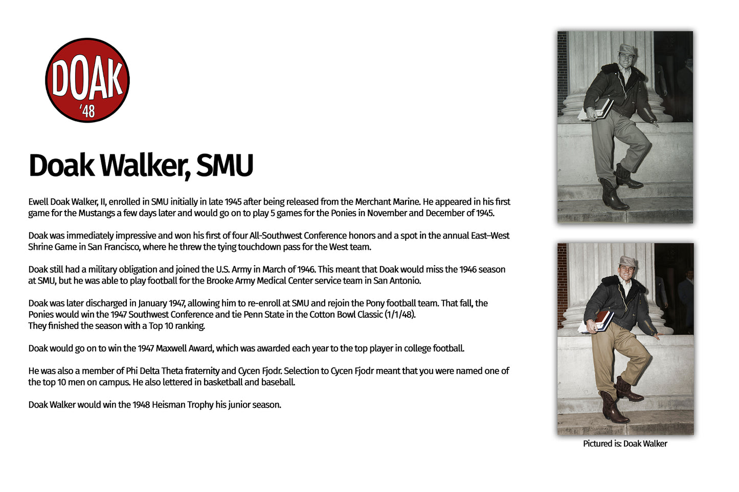 Doak Walker, SMU (Acrylic)